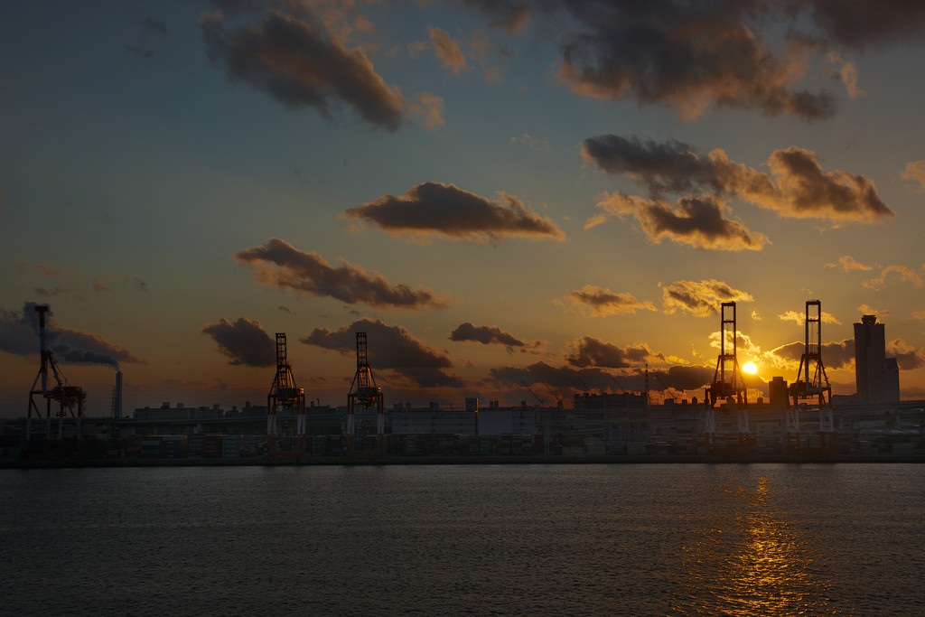 大阪湾の夕日